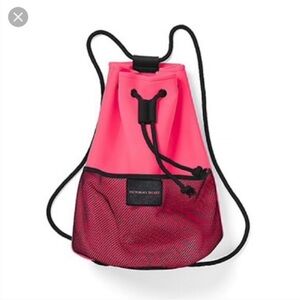 Victoria's Secret Pink and Black Tote Bag with Sporty Design
